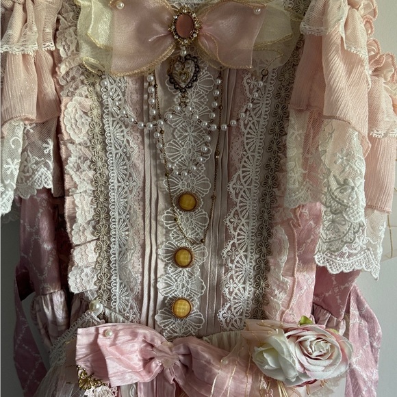 ✨Rare Find ✨Sweet Lolita Pink Lace Dress - Picture 14 of 14